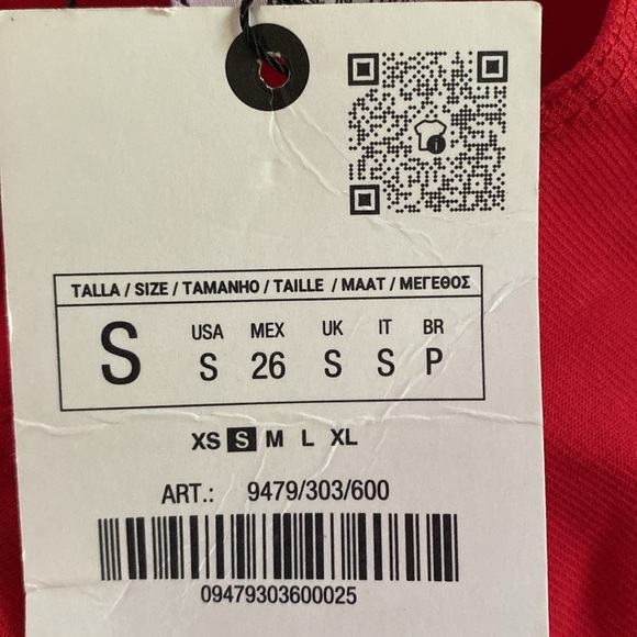 NWT. Zara ZW Collection Red viscose Blend Midi Dress with Pockets. Size. S. - Picture 10 of 12